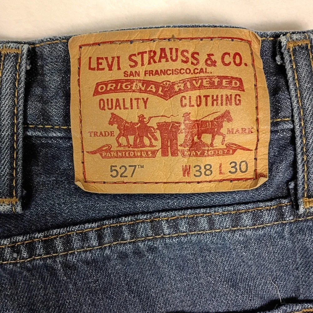 Levi's Bootcut Jeans Mens 38x30 Blue Denim Slim Fit 527 Y2K Western Classic
